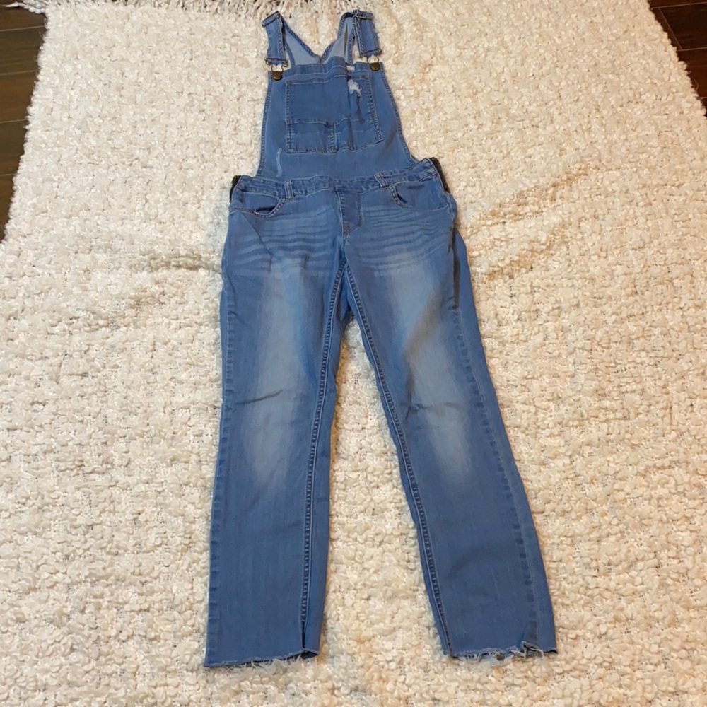 Twentyone Black Premium by Rue 21 Deconstructed Denim Overalls Sz M